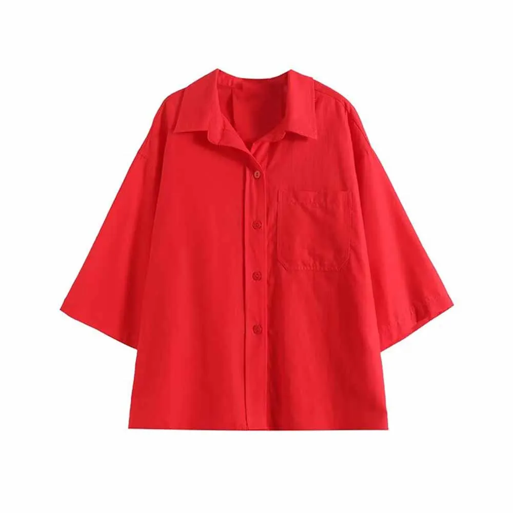 Women's new fashion loose single breasted shirt casual versatile Lapel shirt retro short sleeved women's shirt chic top Skazi
Women's new fashion loose single breasted shirt casual versatile Lapel shirt retro short sleeved women's shirt chic top Skazi