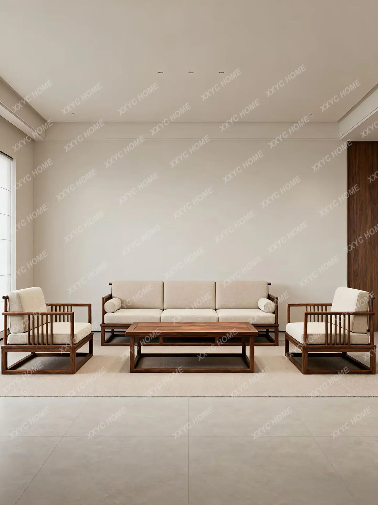 Fabric sofa combination villa living room minimalist style solid wood sofa
Fabric sofa combination villa living room minimalist style solid wood sofa