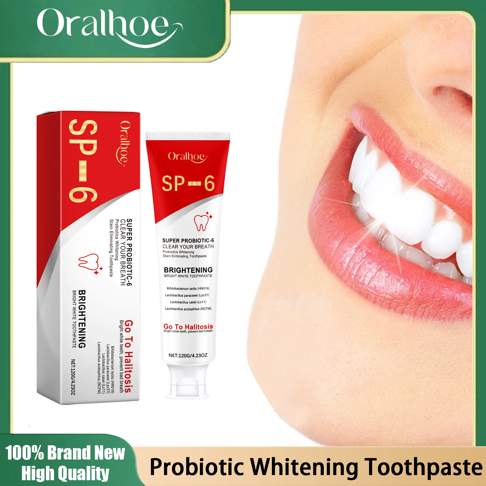 SP6 Probiotic Powerful Whitening Toothpaste Repair Cavities Remove Tartar Stains Protect Enamel Restore Bright White Toothpaste
SP6 Probiotic Powerful Whitening Toothpaste Repair Cavities Remove Tartar Stains Protect Enamel Restore Bright White Toothpaste