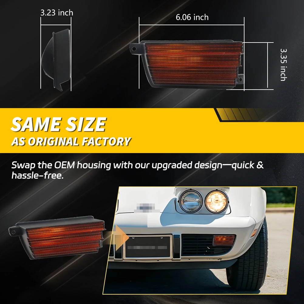 2PCS For 1975 1976 1977 1978 1979 Chevrolet Corvette C3 Front Bumper Parking Light Turn Signal Light DRL Light Cover No Bulb
2PCS For 1975 1976 1977 1978 1979 Chevrolet Corvette C3 Front Bumper Parking Light Turn Signal Light DRL Light Cover No Bulb