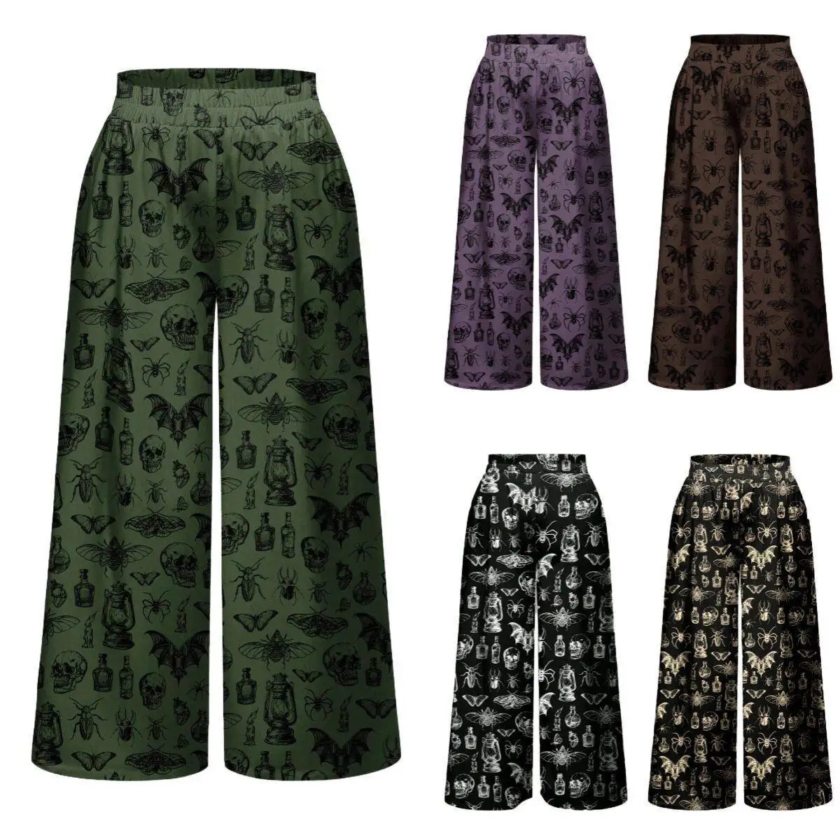 plus Size Casual Bat And Skull Print Halloween Pants High Waist Asymmetric Splicing Polyester Fiber PU Elastic Fiber
plus Size Casual Bat And Skull Print Halloween Pants High Waist Asymmetric Splicing Polyester Fiber PU Elastic Fiber
