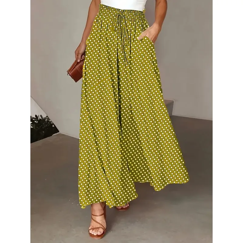 Брюки-юбка в богемном стиле с широкими штанинами, на резинке, с принтом в горошек, для женщин, 1 шт.
Брюки-юбка в богемном стиле с широкими штанинами, на резинке, с принтом в горошек, для женщин, 1 шт.