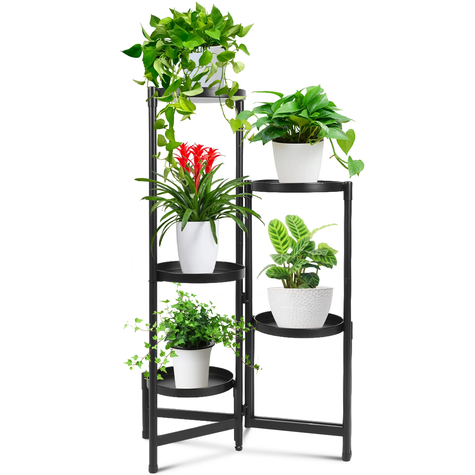 5-ярусная большая подставка для растений с широким поддоном, угловой держатель для цветочных горшков, многоуровневая металлическая полка для цветов для дома и улицы
5-ярусная большая подставка для растений с широким поддоном, угловой держатель для цветочных горшков, многоуровневая металлическая полка для цветов для дома и улицы