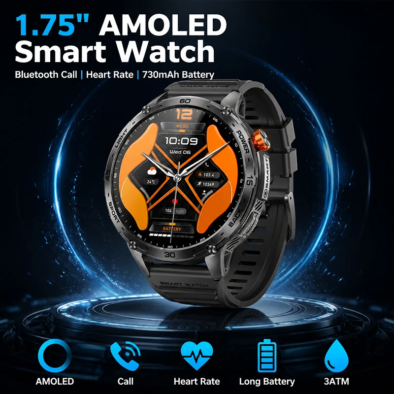 2026 New 1.75" HD AMOLED Sports Smart Watch Men's Watch with 3ATM Waterproof BT Call LED Flashlight Smartwatch Health Monitoring
2026 New 1.75" HD AMOLED Sports Smart Watch Men's Watch with 3ATM Waterproof BT Call LED Flashlight Smartwatch Health Monitoring