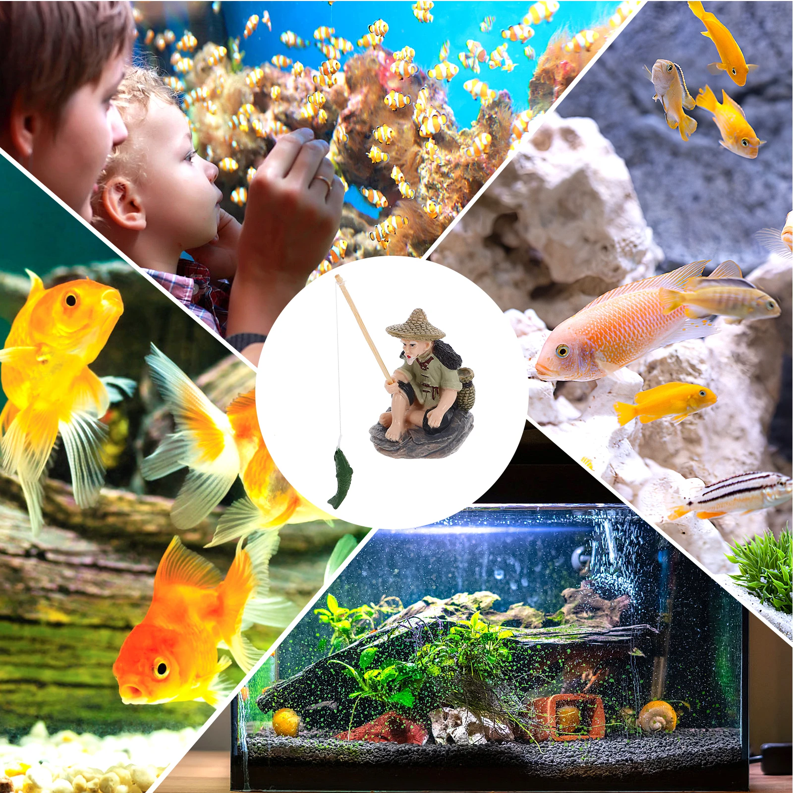 Fisherman Statue Decor PVC Mini Figurine Realistic Home Decor Aquarium Bonsai Adorn Fish Tank Ornament Durable
Fisherman Statue Decor PVC Mini Figurine Realistic Home Decor Aquarium Bonsai Adorn Fish Tank Ornament Durable