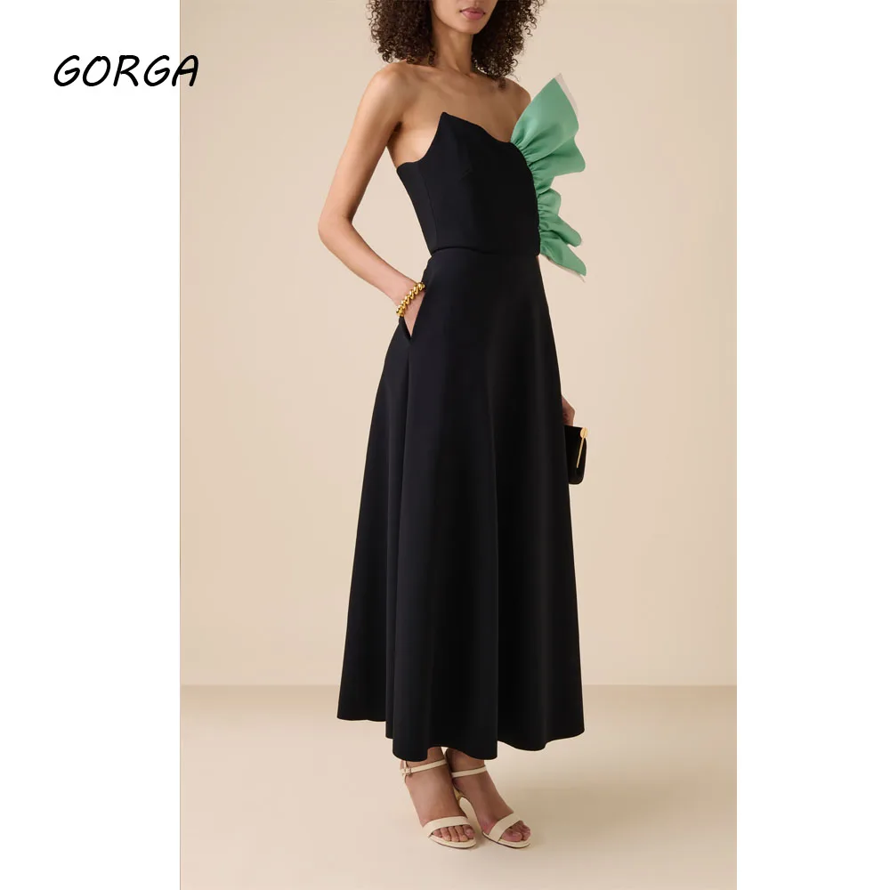 GORGA Customized Black Ankle-Length Crepe Evening Dress Strapless Prom Dress 2025 Sleeveless Mermaid Party Dress
GORGA Customized Black Ankle-Length Crepe Evening Dress Strapless Prom Dress 2025 Sleeveless Mermaid Party Dress