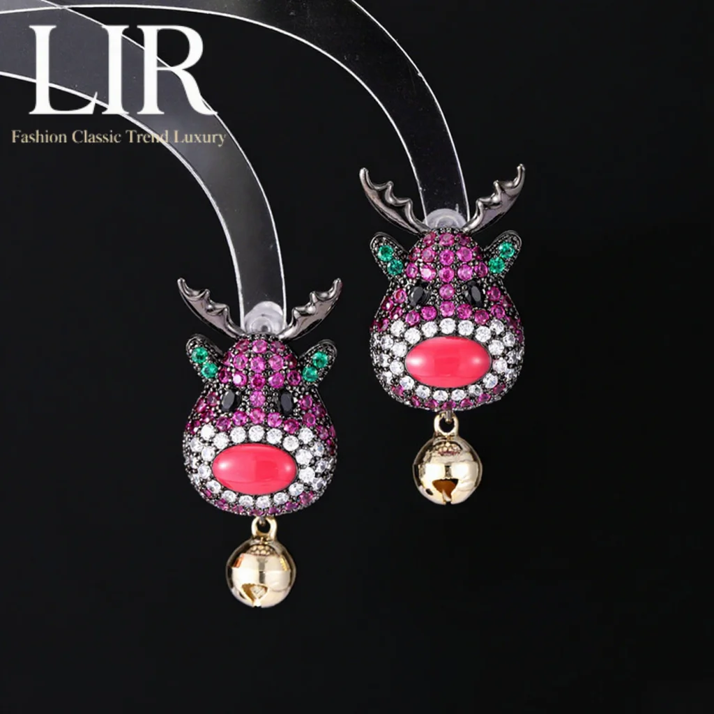 LIR Christmas Earrings: Creative Bell & Reindeer Design, Festive Gift, Fashionable, 2 Colors, Jingle Sound
LIR Christmas Earrings: Creative Bell & Reindeer Design, Festive Gift, Fashionable, 2 Colors, Jingle Sound