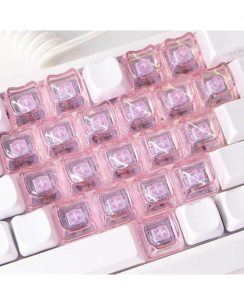 Pink PC light-transmitting keycaps MAO high love 21-key engraved DIY customized mechanical keyboard keycaps
Pink PC light-transmitting keycaps MAO high love 21-key engraved DIY customized mechanical keyboard keycaps
