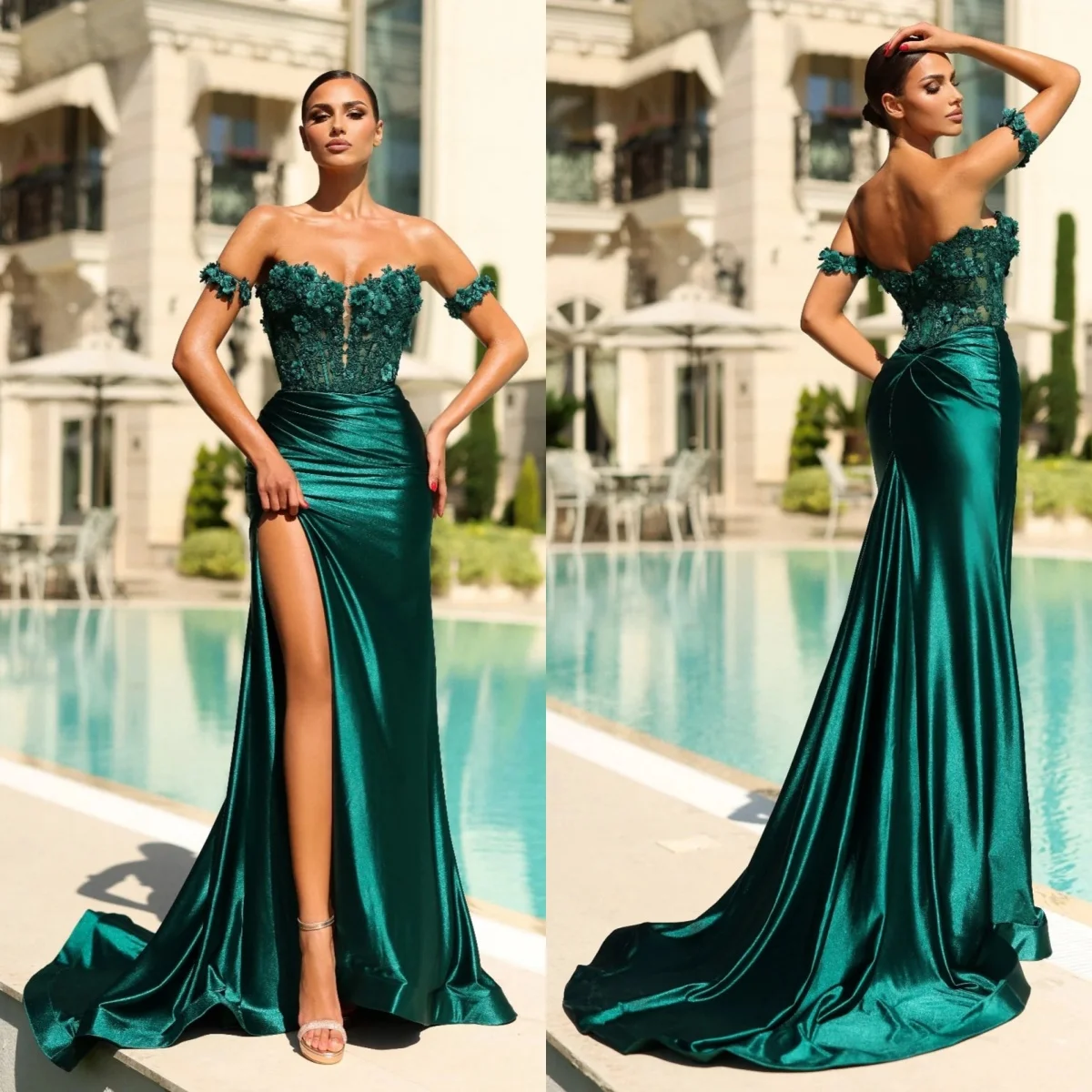 Vintage Satin Evening Dresses Charming Lace Mermaid Women Prom Gowns Side Split Floor Length Customized Wedding Guest Gowns
Vintage Satin Evening Dresses Charming Lace Mermaid Women Prom Gowns Side Split Floor Length Customized Wedding Guest Gowns