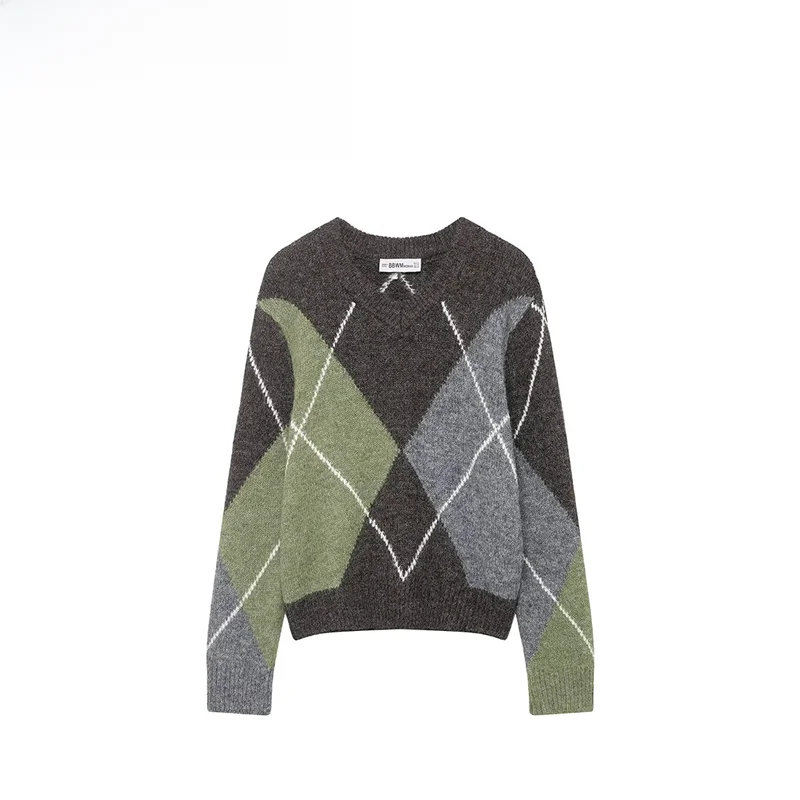 Модный женский вязаный свитер ZR с ромбовидным узором, универсальный осенний новый поступление, верхняя одежда из полиэфирного волокна
Модный женский вязаный свитер ZR с ромбовидным узором, универсальный осенний новый поступление, верхняя одежда из полиэфирного волокна