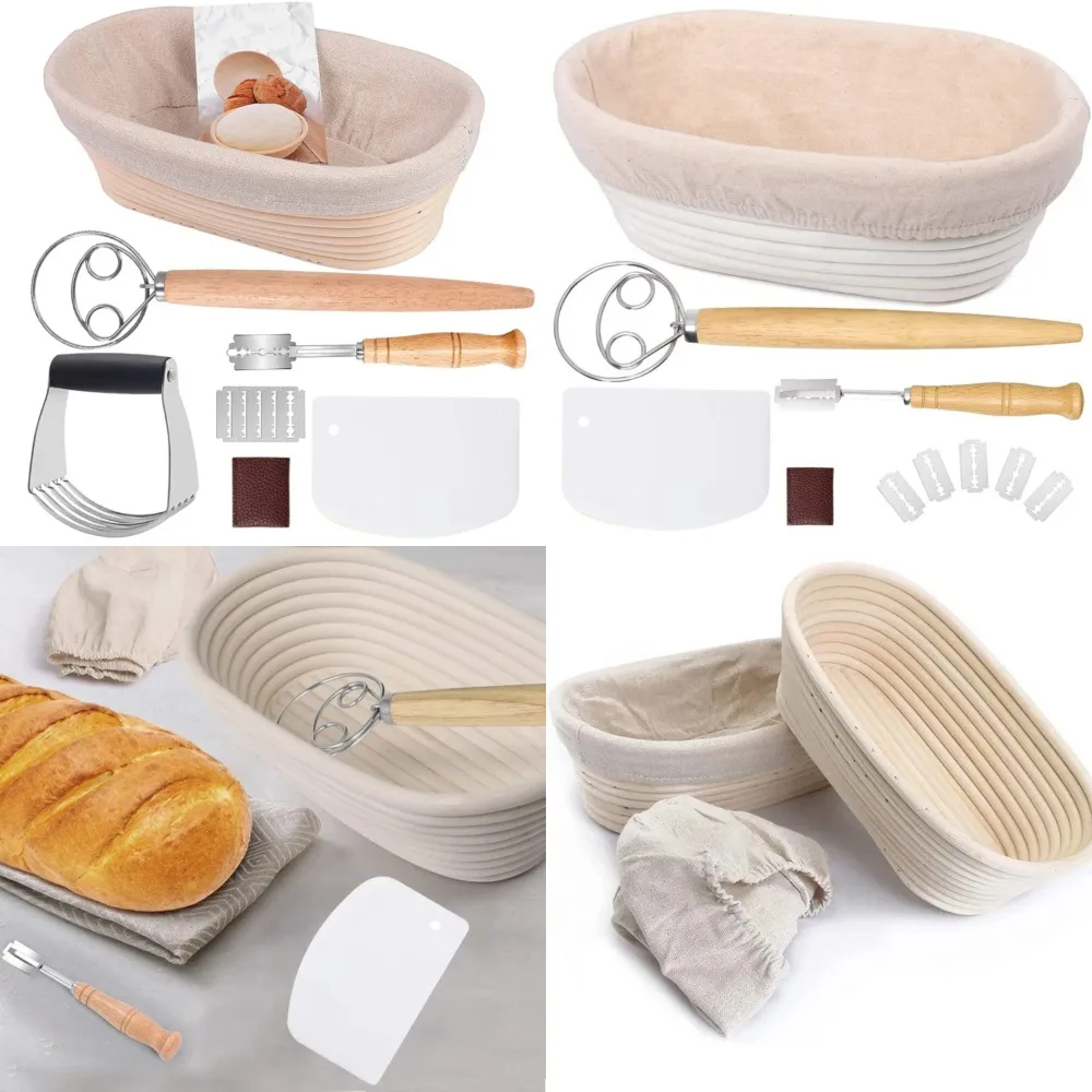 Essential Professional Sourdough Rattan Basket for Bakers - Proofing Baskets for Artisan Bread - Complete Dough Fermentation Bak
Essential Professional Sourdough Rattan Basket for Bakers - Proofing Baskets for Artisan Bread - Complete Dough Fermentation Bak