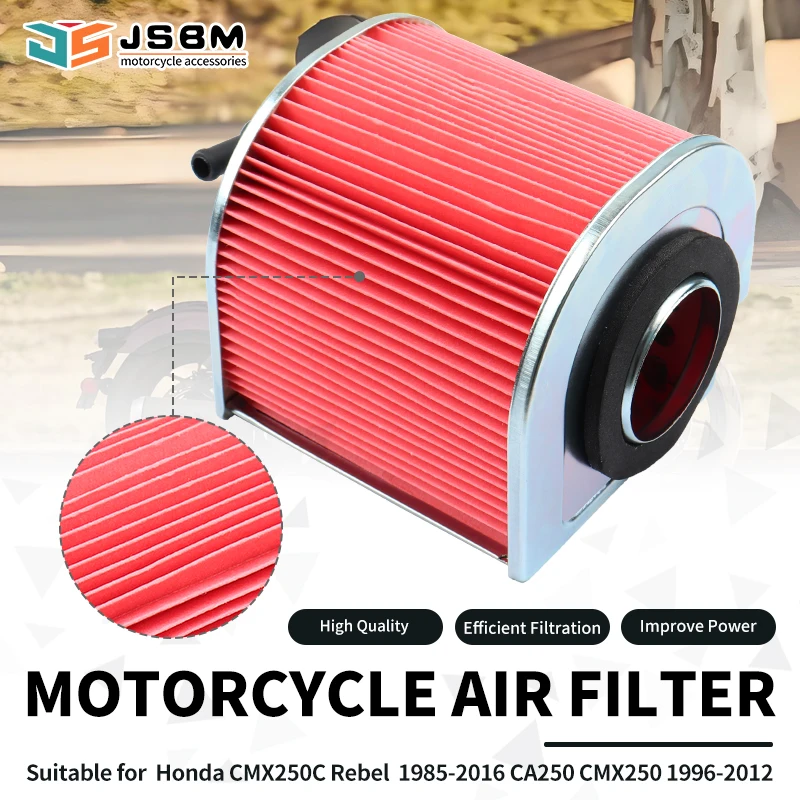 JSBM Motorcycle Accessories Air Filter For Honda CMX250C Rebel 1985-2016 CA250 CMX250 1996- 1999 2010 2011 2012 17211-KR3-600
JSBM Motorcycle Accessories Air Filter For Honda CMX250C Rebel 1985-2016 CA250 CMX250 1996- 1999 2010 2011 2012 17211-KR3-600