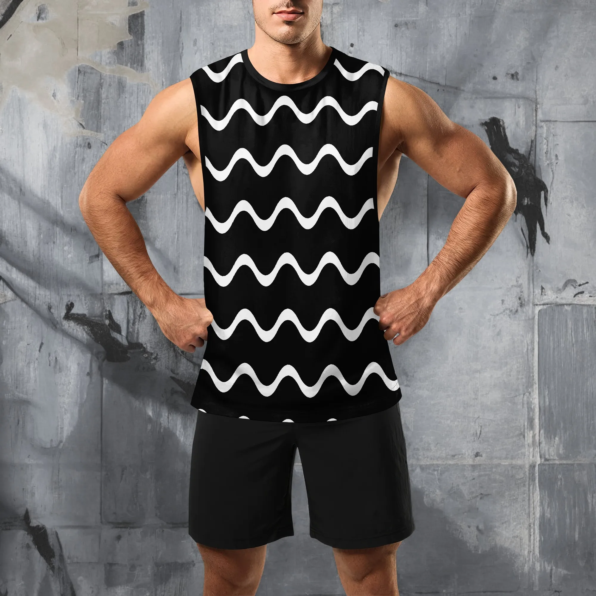 YEAE Wave Pattern Tank Top for Men Summer Casual Sleeveless Vest 
YEAE Wave Pattern Tank Top for Men Summer Casual Sleeveless Vest