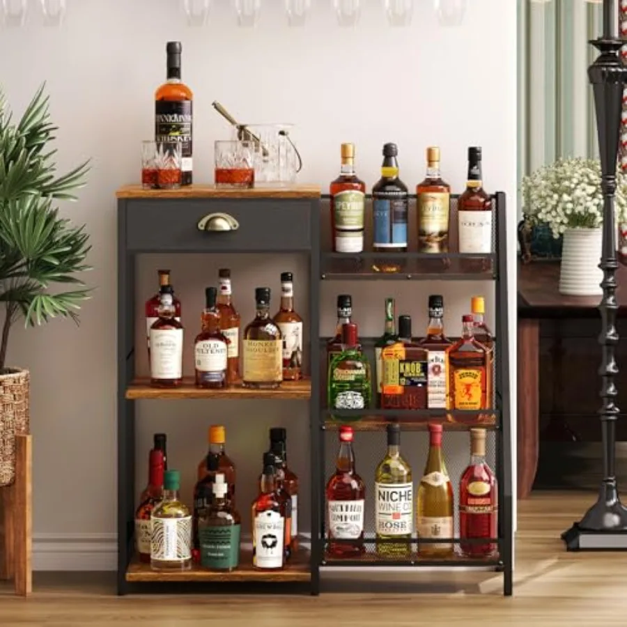 Liquor Cabinet Bar for Home with Drawer, 3-Tier Wine Rack Freestanding Floor and Wine Shelf with Step Design for Whiskey, Spiri
Liquor Cabinet Bar for Home with Drawer, 3-Tier Wine Rack Freestanding Floor and Wine Shelf with Step Design for Whiskey, Spiri