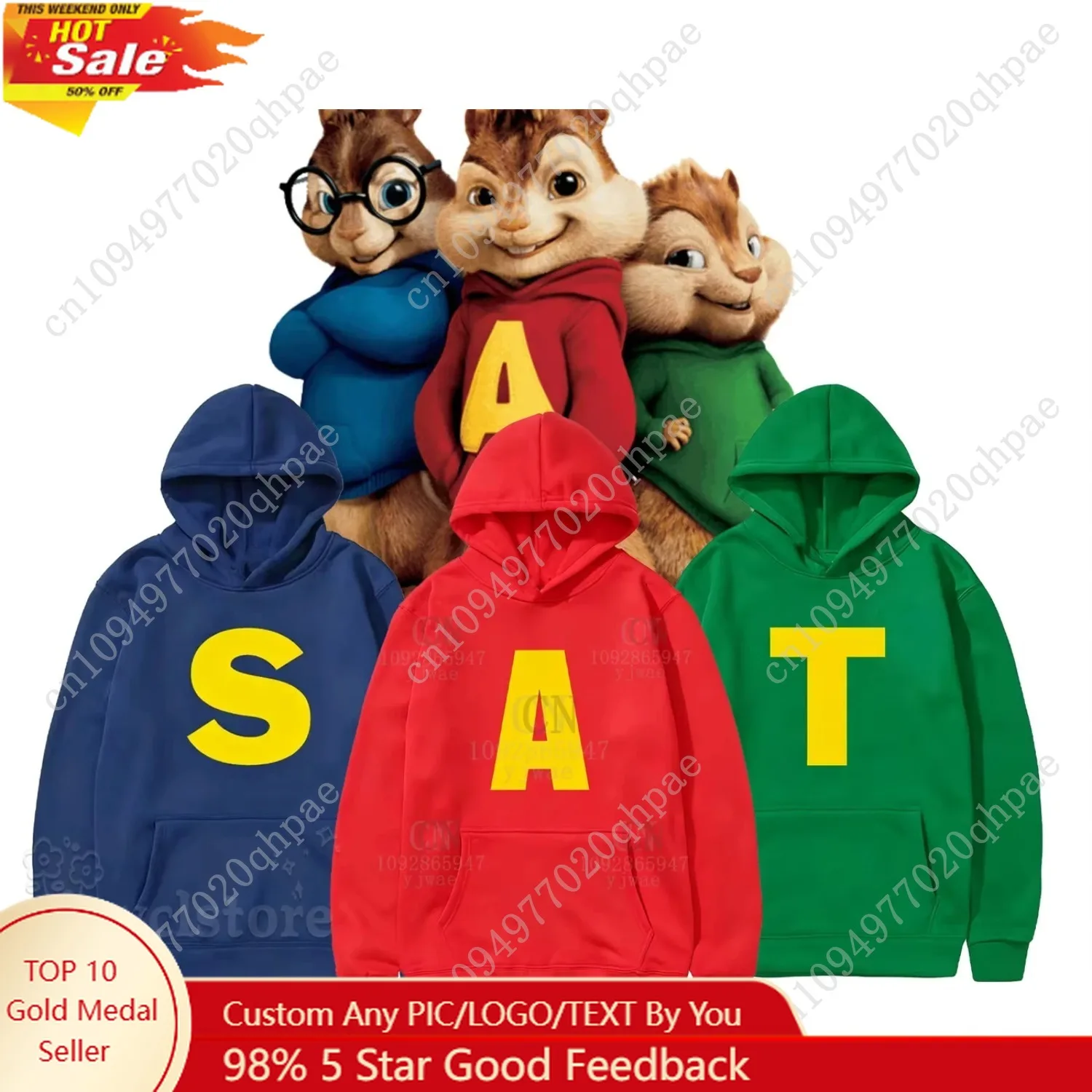 2026 Alvin and The Chipmunks Fashion Unisex Casual Sportswear Kids' Hoody Alvin Chipmunk Christmas Cost Adult's Pullover Tops
2026 Alvin and The Chipmunks Fashion Unisex Casual Sportswear Kids' Hoody Alvin Chipmunk Christmas Cost Adult's Pullover Tops