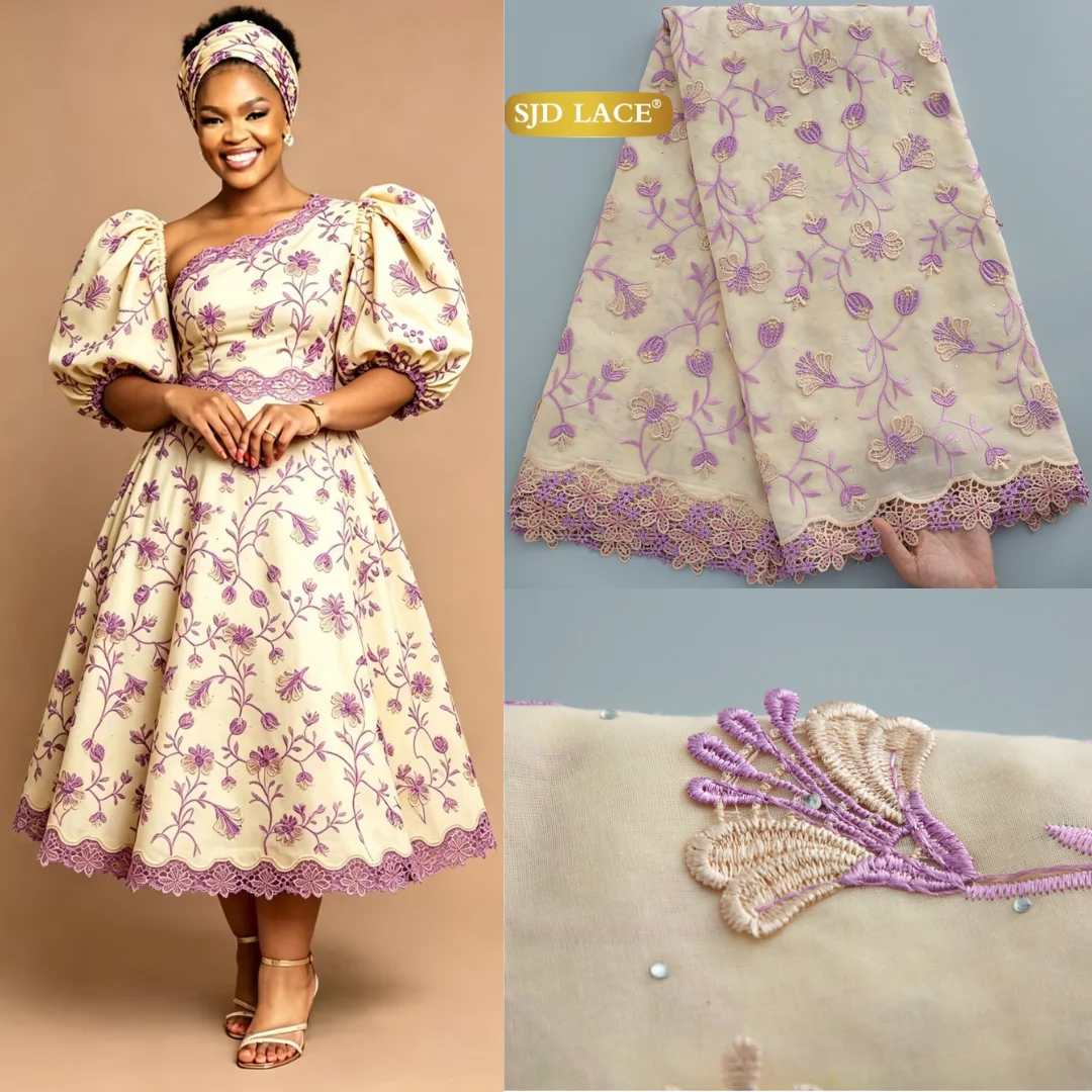 SJD LACE African Cotton Lace Swiss Voile Lace Fabric 2026 Latest 5Yards Nigerian Lace for Women Party Wedding Sew 4861
SJD LACE African Cotton Lace Swiss Voile Lace Fabric 2026 Latest 5Yards Nigerian Lace for Women Party Wedding Sew 4861