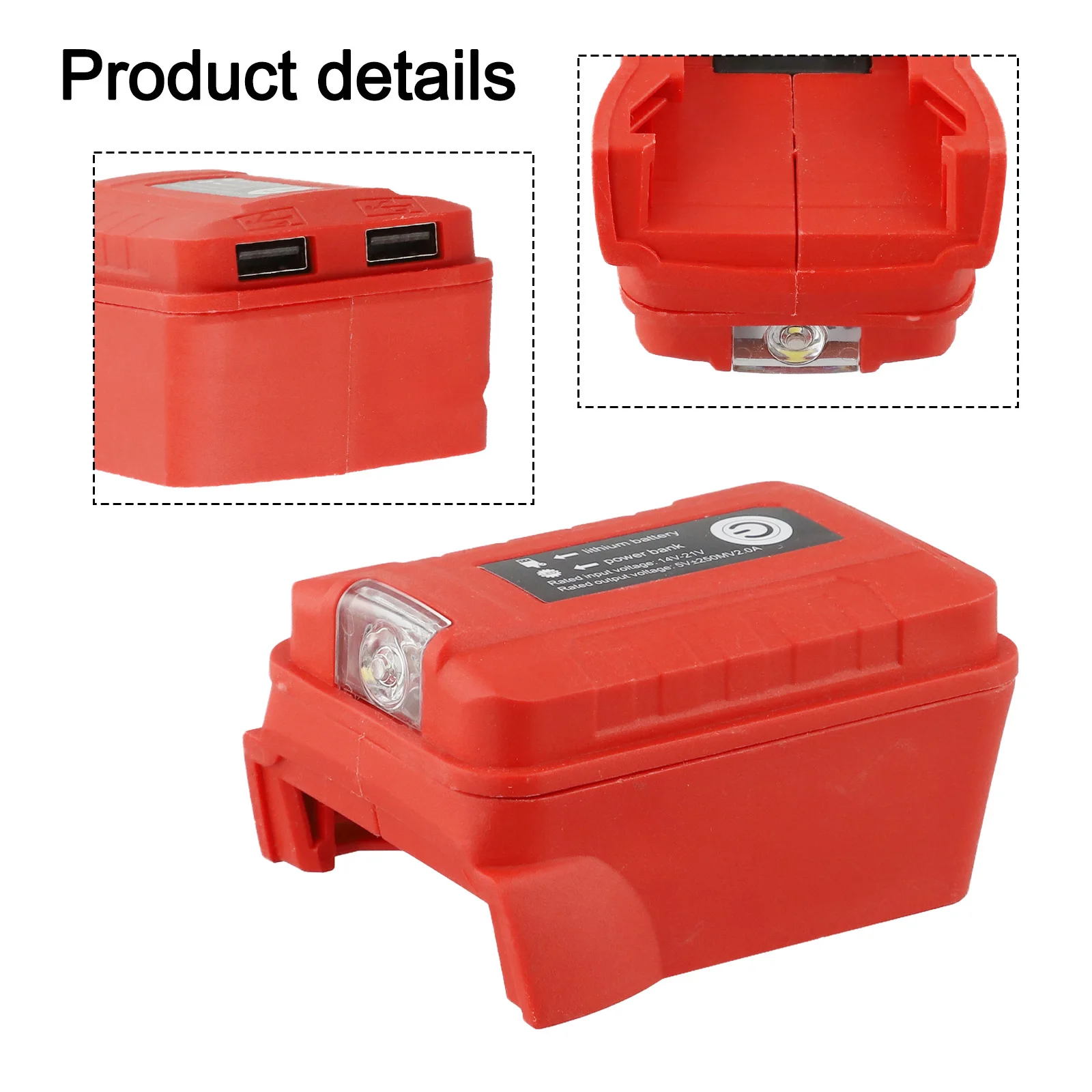 Power Tool Battery Use LED Light Adapter Battery Adapter For Mobile Devices Battery Adapter Overcharge Protection
Power Tool Battery Use LED Light Adapter Battery Adapter For Mobile Devices Battery Adapter Overcharge Protection