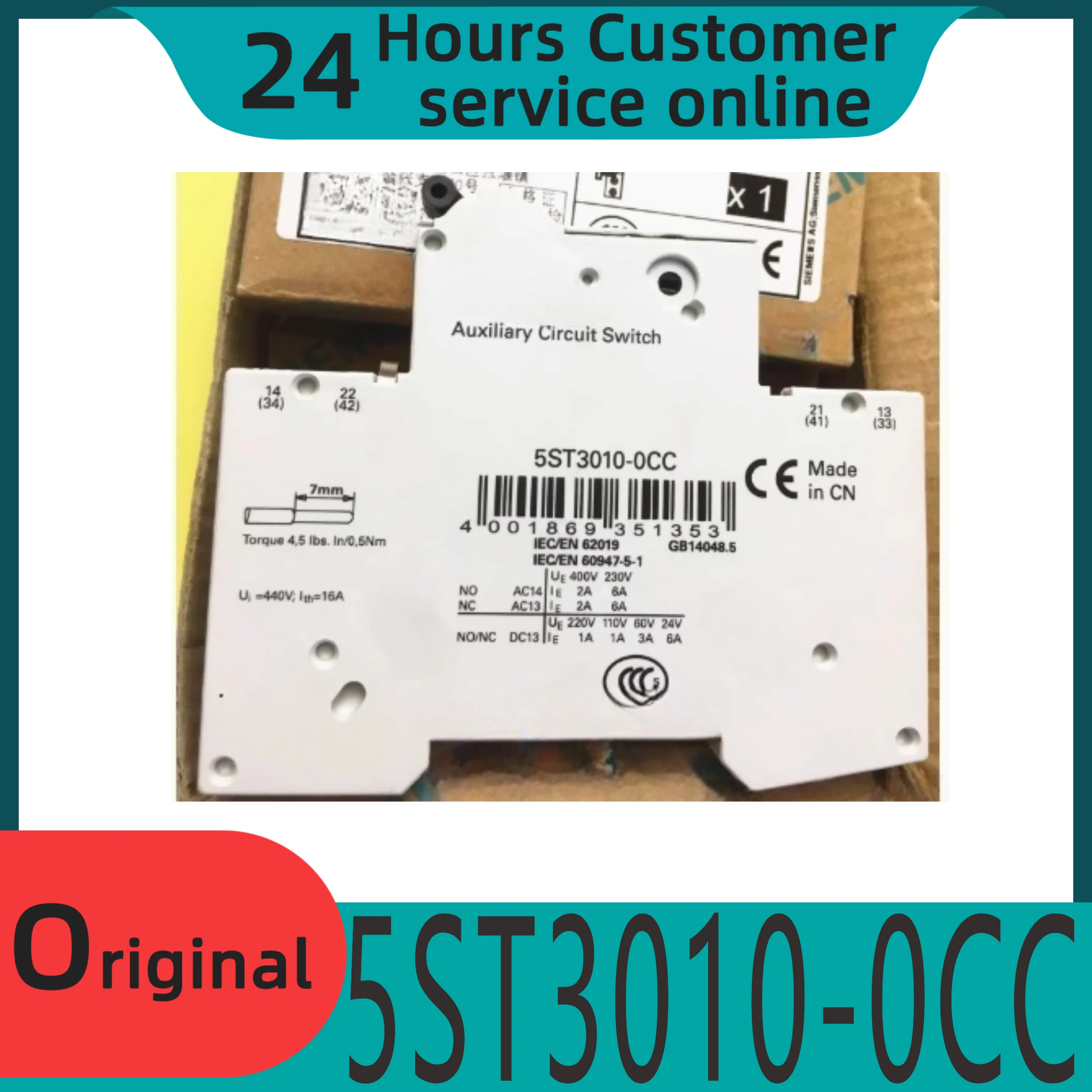 New original small circuit breaker auxiliary contact 5ST3010-0CC 5ST301. AS 1NO+1NC
New original small circuit breaker auxiliary contact 5ST3010-0CC 5ST301. AS 1NO+1NC