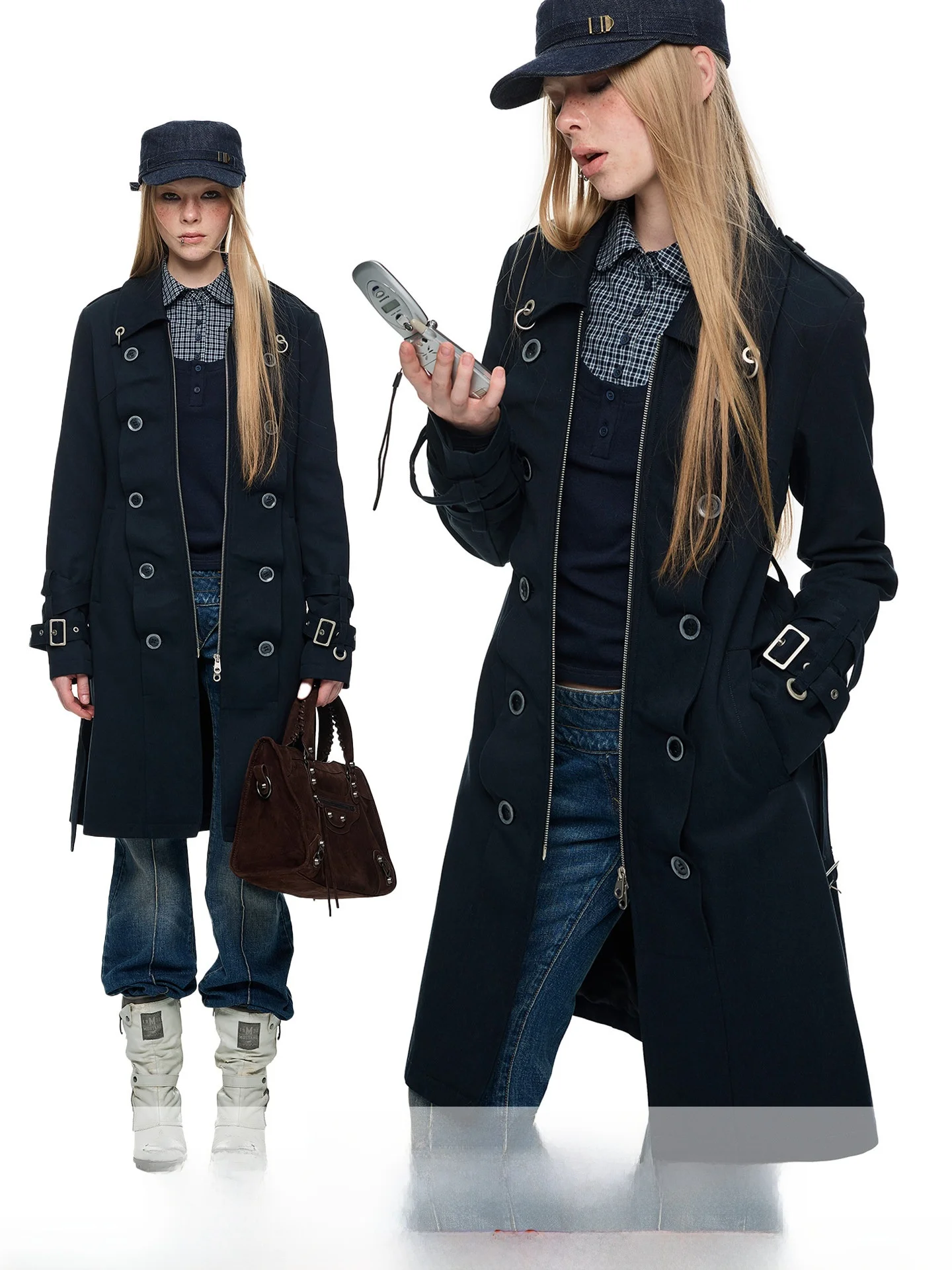 JIKOO Women's Double-Breasted Belted Coat Long Sleeve Street Style Slim Fit Windbreaker Fashionable Casual Outerwear
JIKOO Women's Double-Breasted Belted Coat Long Sleeve Street Style Slim Fit Windbreaker Fashionable Casual Outerwear
