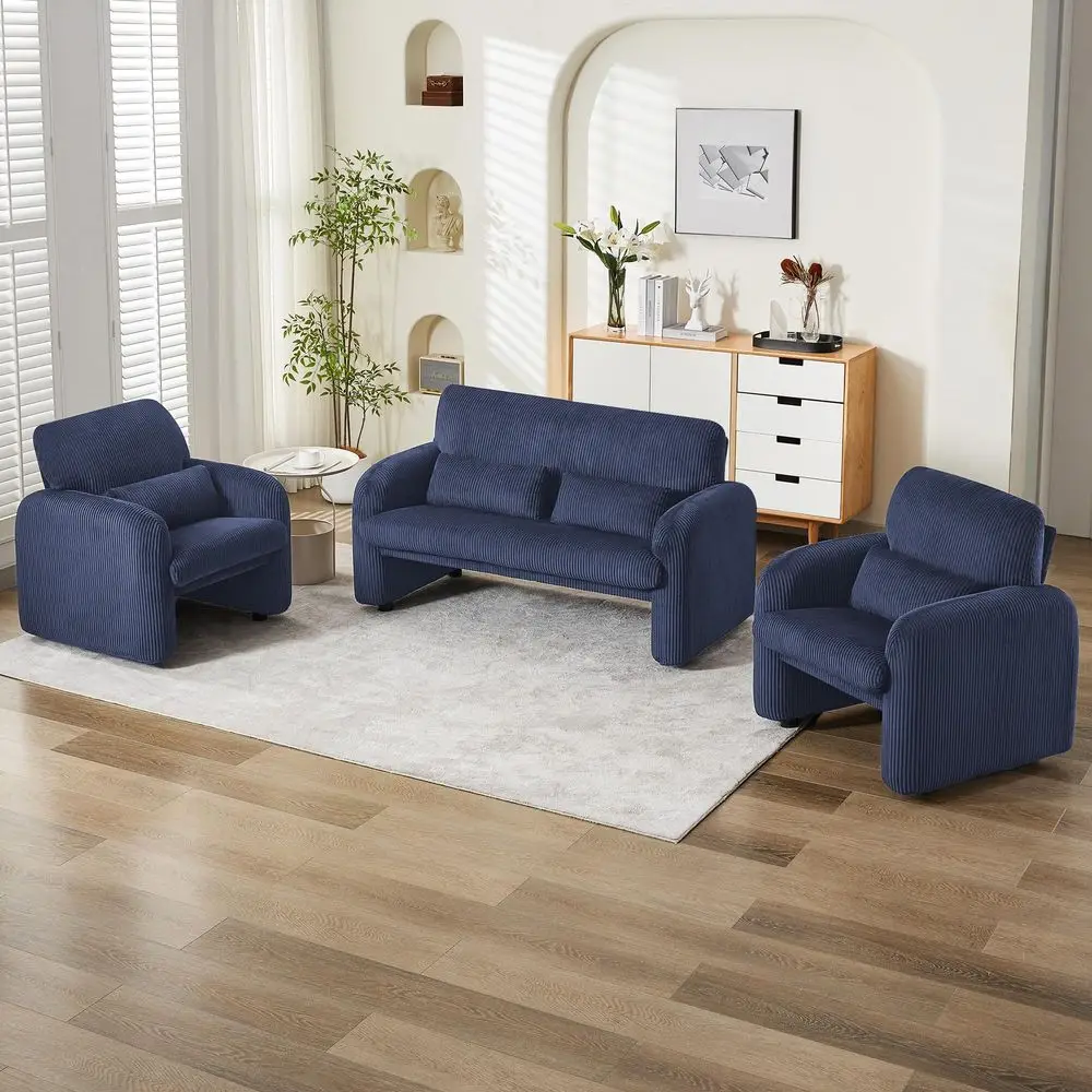Accent Living Room Sets, Comfy holstered Loveseat Sofa with 2 Accent Chairs, Morden Couch Sets for Living Room, Bedroom, Offi
Accent Living Room Sets, Comfy holstered Loveseat Sofa with 2 Accent Chairs, Morden Couch Sets for Living Room, Bedroom, Offi