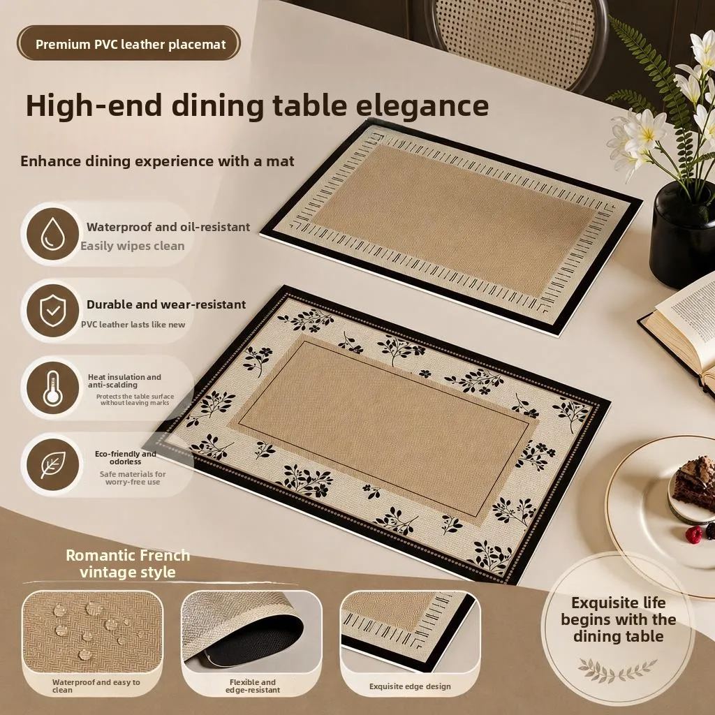 Modern Minimalist PVC Dining Table Mat Small Piece Anti-Heat Oil Resistant Waterproof Non-Washable Tea Cup Mat Home Fabric
Modern Minimalist PVC Dining Table Mat Small Piece Anti-Heat Oil Resistant Waterproof Non-Washable Tea Cup Mat Home Fabric