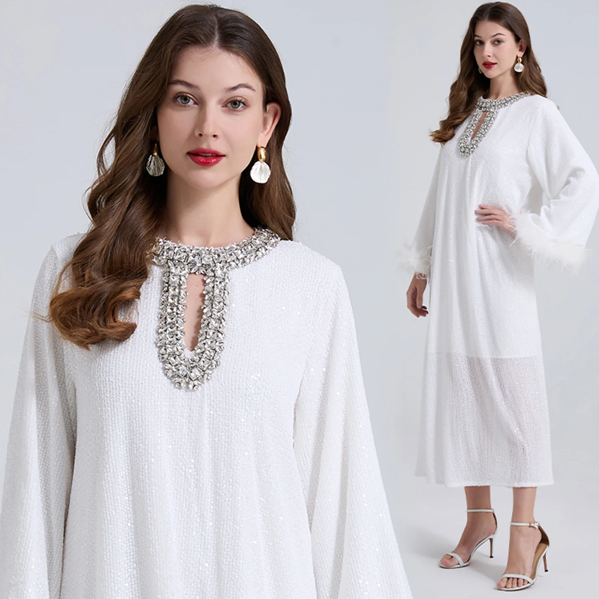 High end sequin handmade nail drill slit dress loose evening dress for women summer dress women 2025 streetwear
High end sequin handmade nail drill slit dress loose evening dress for women summer dress women 2025 streetwear
