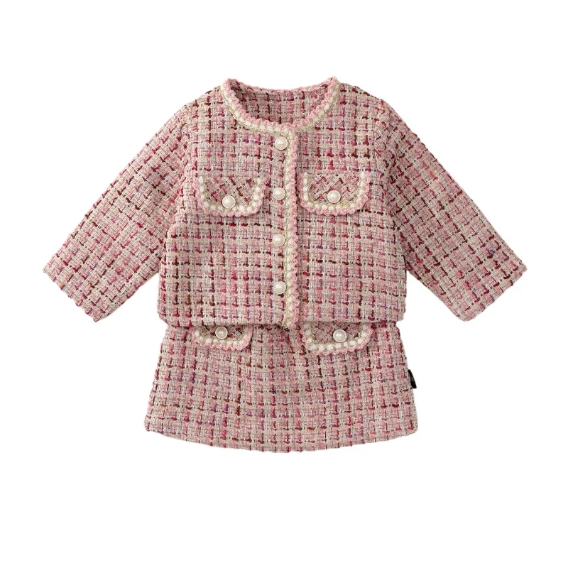 2025 Winter Girls' Cotton Thickened Set New Baby Grid Nail Bead Coat Jacke +Short Skirt Two Piece Set Kids Outfits
2025 Winter Girls' Cotton Thickened Set New Baby Grid Nail Bead Coat Jacke +Short Skirt Two Piece Set Kids Outfits