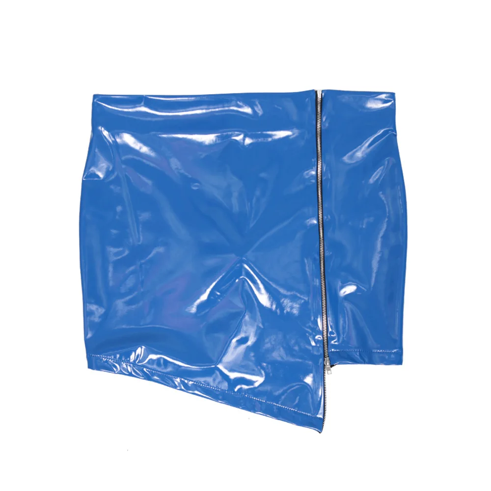 Women Lady Sexy Skirt Faux Leather Glossy Blue Zip Front Stylish Nightclub Stage Performance
Women Lady Sexy Skirt Faux Leather Glossy Blue Zip Front Stylish Nightclub Stage Performance