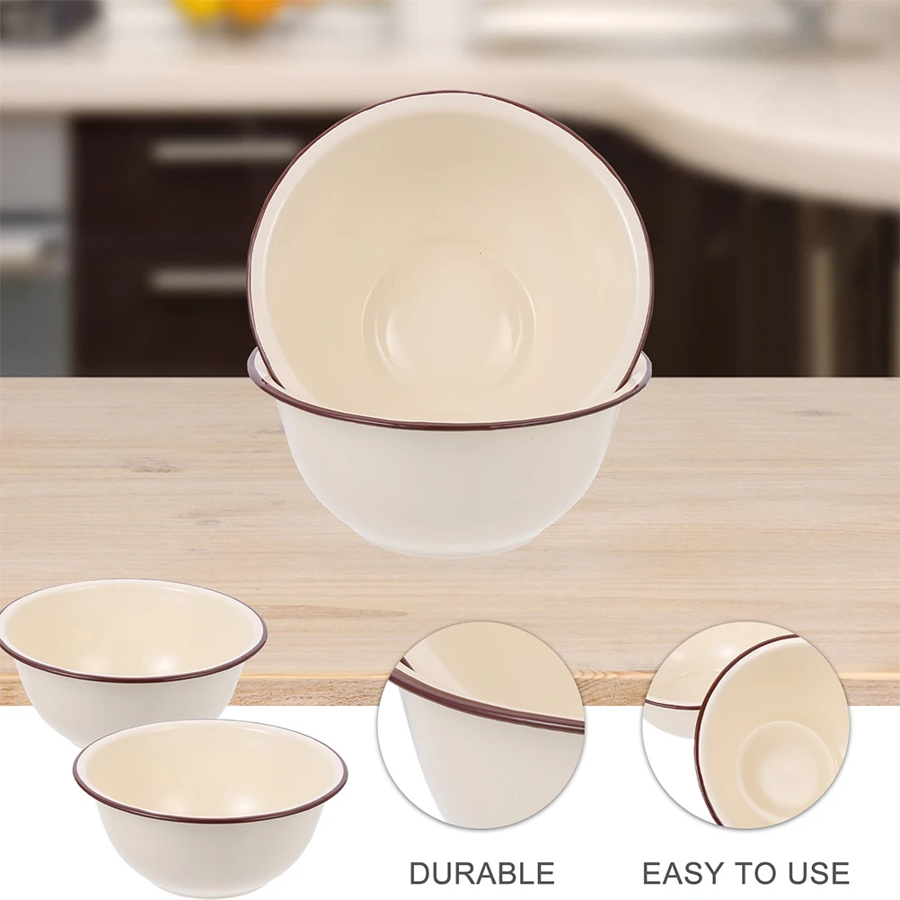 2pcs Enamel Bowl Kitchen Mixing Soup Cereal Deepen Old Fashioned Household Enamelware Basin
2pcs Enamel Bowl Kitchen Mixing Soup Cereal Deepen Old Fashioned Household Enamelware Basin