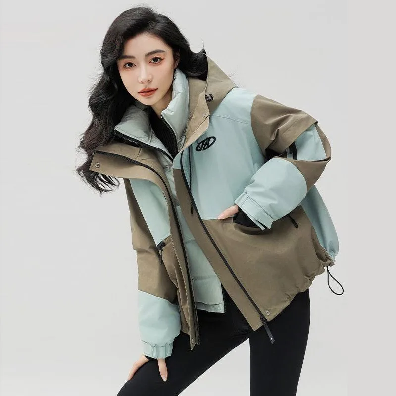 Women's Windbreaker Two-piece set Detachable Down jacket Inner lining Short style Outerwear Autumn and winter Parka Fashionable
Women's Windbreaker Two-piece set Detachable Down jacket Inner lining Short style Outerwear Autumn and winter Parka Fashionable