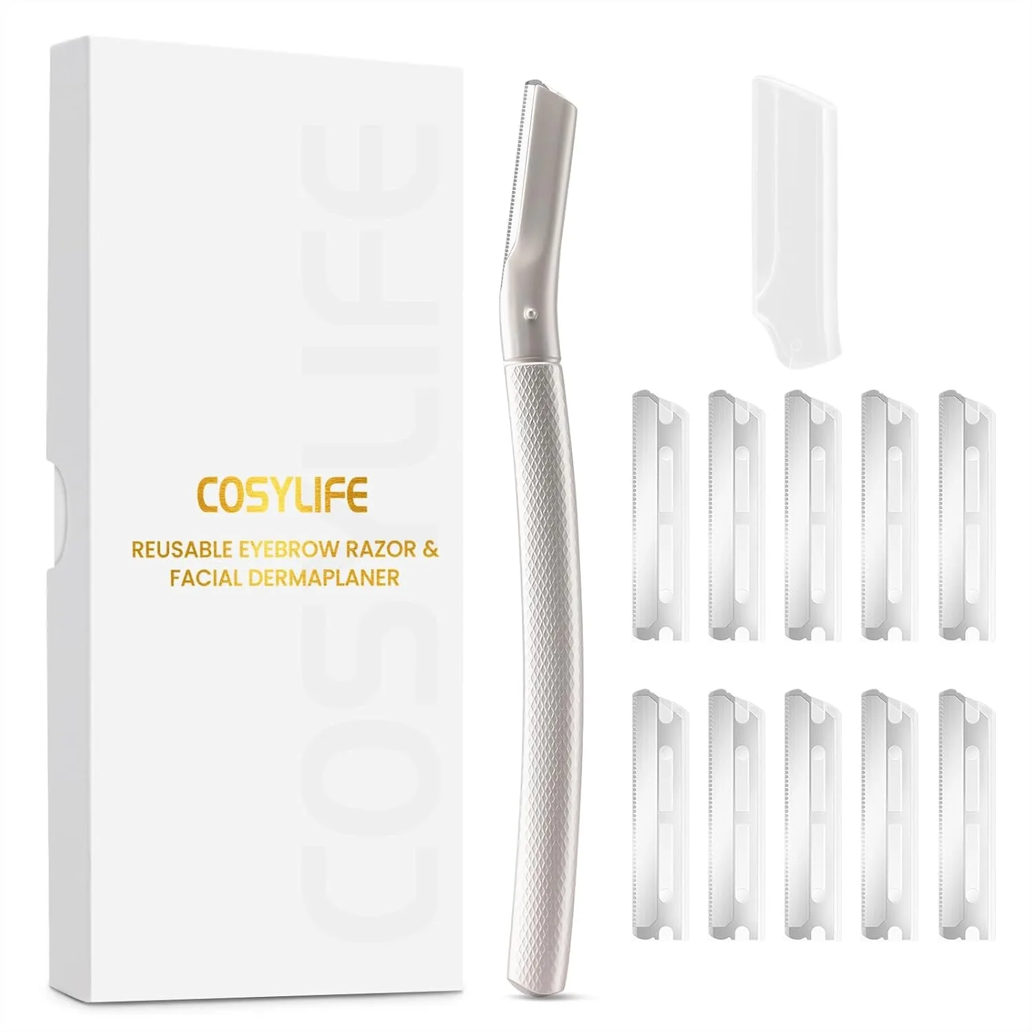 Eyebrow Razor Dermaplaning Tool with 10 Blade Refills, Exfoliating Face Razors for Women, Peach Fuzz & Eyebrow Hair Removal
Eyebrow Razor Dermaplaning Tool with 10 Blade Refills, Exfoliating Face Razors for Women, Peach Fuzz & Eyebrow Hair Removal