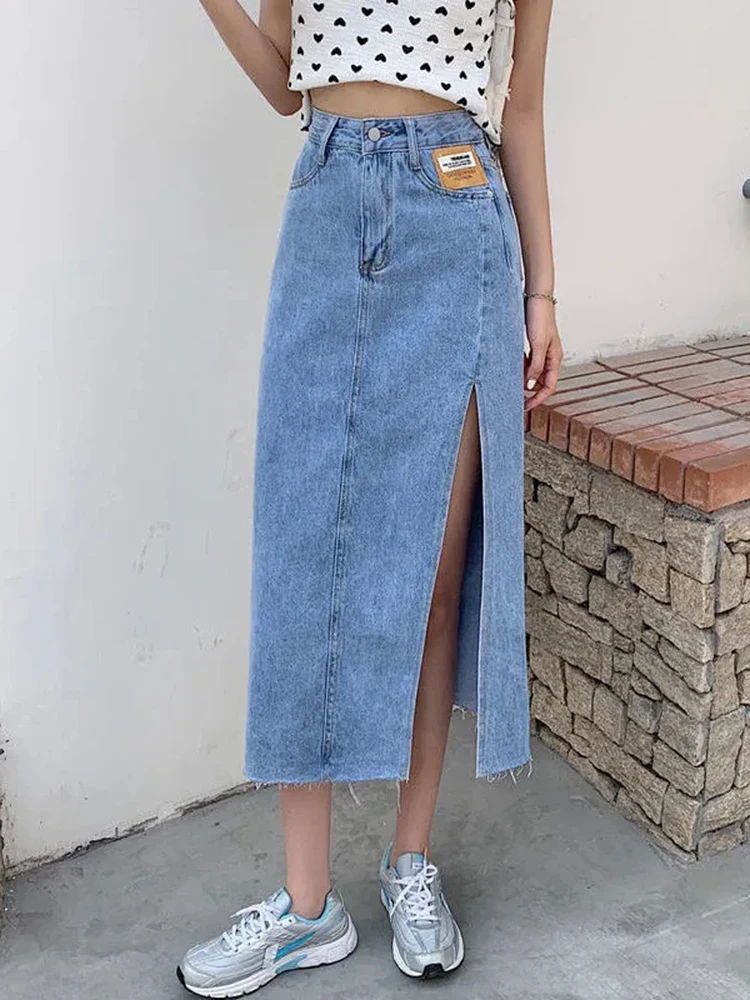 Classic High Waist Sexy Side Slit Bag Hip Denim Skirt Woman Fashion S-5xl Loose Raw Edge Midi Jean Skirt Slim A-line Denim Skirt
Classic High Waist Sexy Side Slit Bag Hip Denim Skirt Woman Fashion S-5xl Loose Raw Edge Midi Jean Skirt Slim A-line Denim Skirt