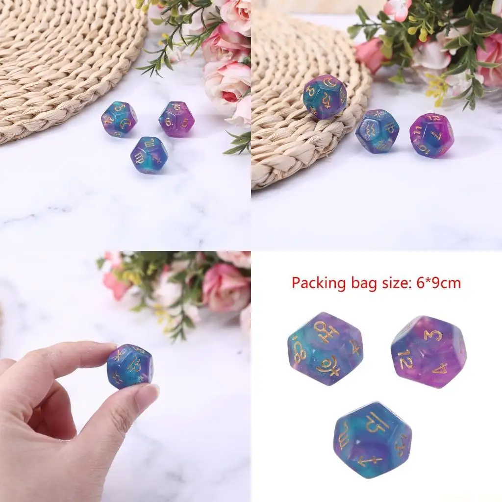 U2JB 3 шт. Астрологические игральные кости, 12-гранные многогранные игральные кости, аксессуары для астрологических карт Таро
U2JB 3 шт. Астрологические игральные кости, 12-гранные многогранные игральные кости, аксессуары для астрологических карт Таро