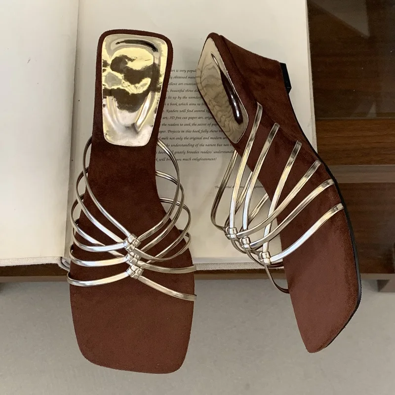 Eilyken Summer Square Toe Narrow Band Women Slippers Designer Wedges High Heels Party Slides Shoes Zapatos De Mujer
Eilyken Summer Square Toe Narrow Band Women Slippers Designer Wedges High Heels Party Slides Shoes Zapatos De Mujer