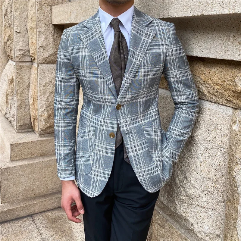 British Daily Men Blazer Hombre Fashion Big Collar Slim Suit Blazer Homme Plaid Suit Jacket Casual Trendy Men Blazer Masculino
British Daily Men Blazer Hombre Fashion Big Collar Slim Suit Blazer Homme Plaid Suit Jacket Casual Trendy Men Blazer Masculino