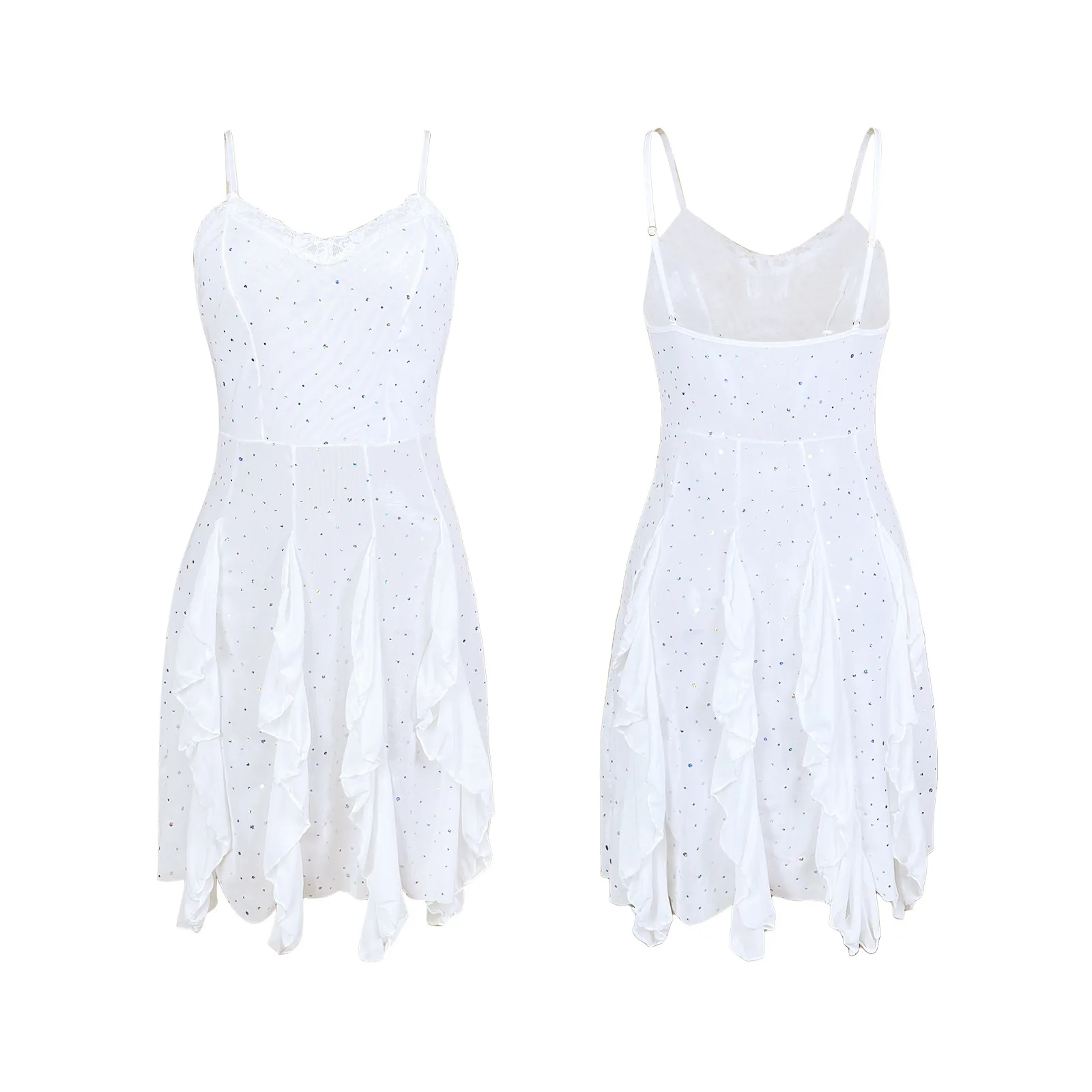 Lace V-neck Shine Stone Mesh Seductive Nightdress See-through Waist-cinching Irregular Ruffle Short Dress Sexy Nightdress XGVY
Lace V-neck Shine Stone Mesh Seductive Nightdress See-through Waist-cinching Irregular Ruffle Short Dress Sexy Nightdress XGVY