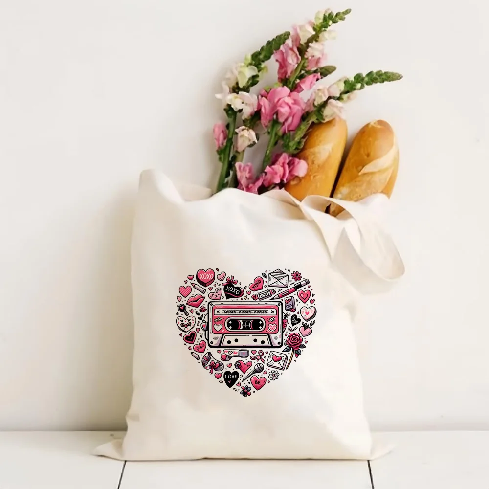 White Canvas Shopping Tote with Valentine Print - Love Theme Reusable Bag, Hand Carry Organizer for Gifts & Daily Essentials
White Canvas Shopping Tote with Valentine Print - Love Theme Reusable Bag, Hand Carry Organizer for Gifts & Daily Essentials