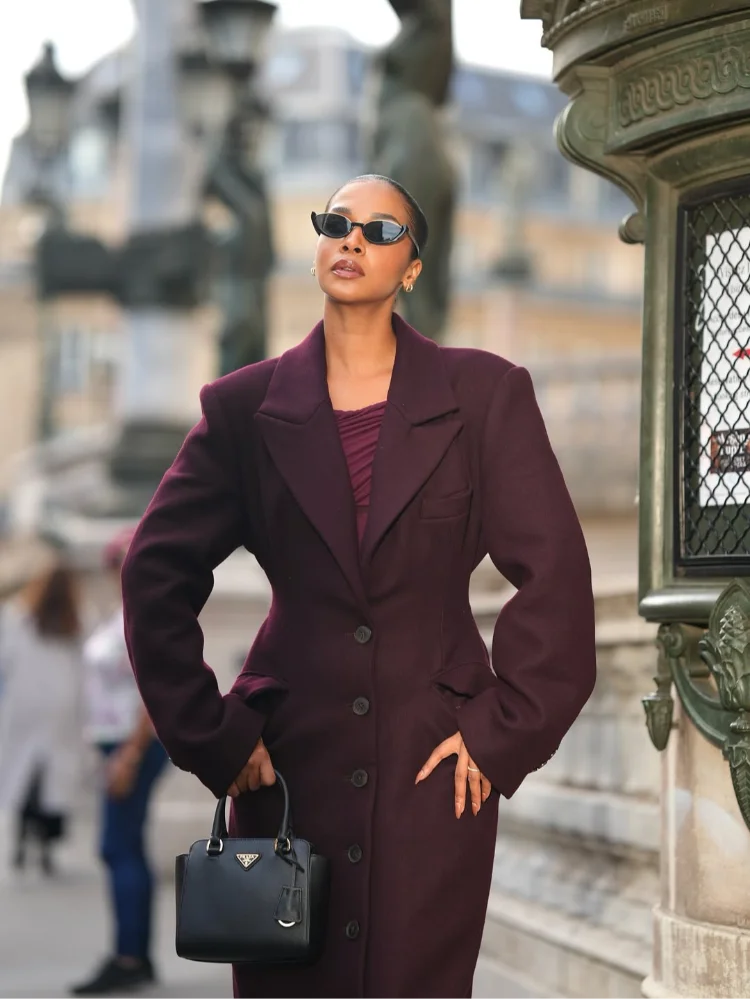 Women Fashion Cinched-waist Woolen Overcoat Elegant Lapel V-neck Single Breasted Pocket Slim Coat Lady Autumn Daily Street Coats
Women Fashion Cinched-waist Woolen Overcoat Elegant Lapel V-neck Single Breasted Pocket Slim Coat Lady Autumn Daily Street Coats