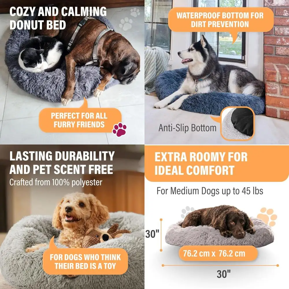 Orthopedic Medium Dog Bed for Anxiety & Joint Support, Comfortable, Washable, 45lbs, Light Grey
Orthopedic Medium Dog Bed for Anxiety & Joint Support, Comfortable, Washable, 45lbs, Light Grey