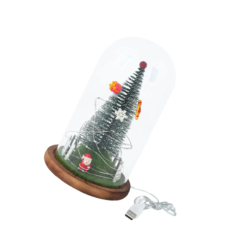 LED Night Light Christmas Tree Desktop Lamp Imitation Plants Mini Xmas Atmosphere Glass Dome Tabletop nament LED Lights
LED Night Light Christmas Tree Desktop Lamp Imitation Plants Mini Xmas Atmosphere Glass Dome Tabletop nament LED Lights