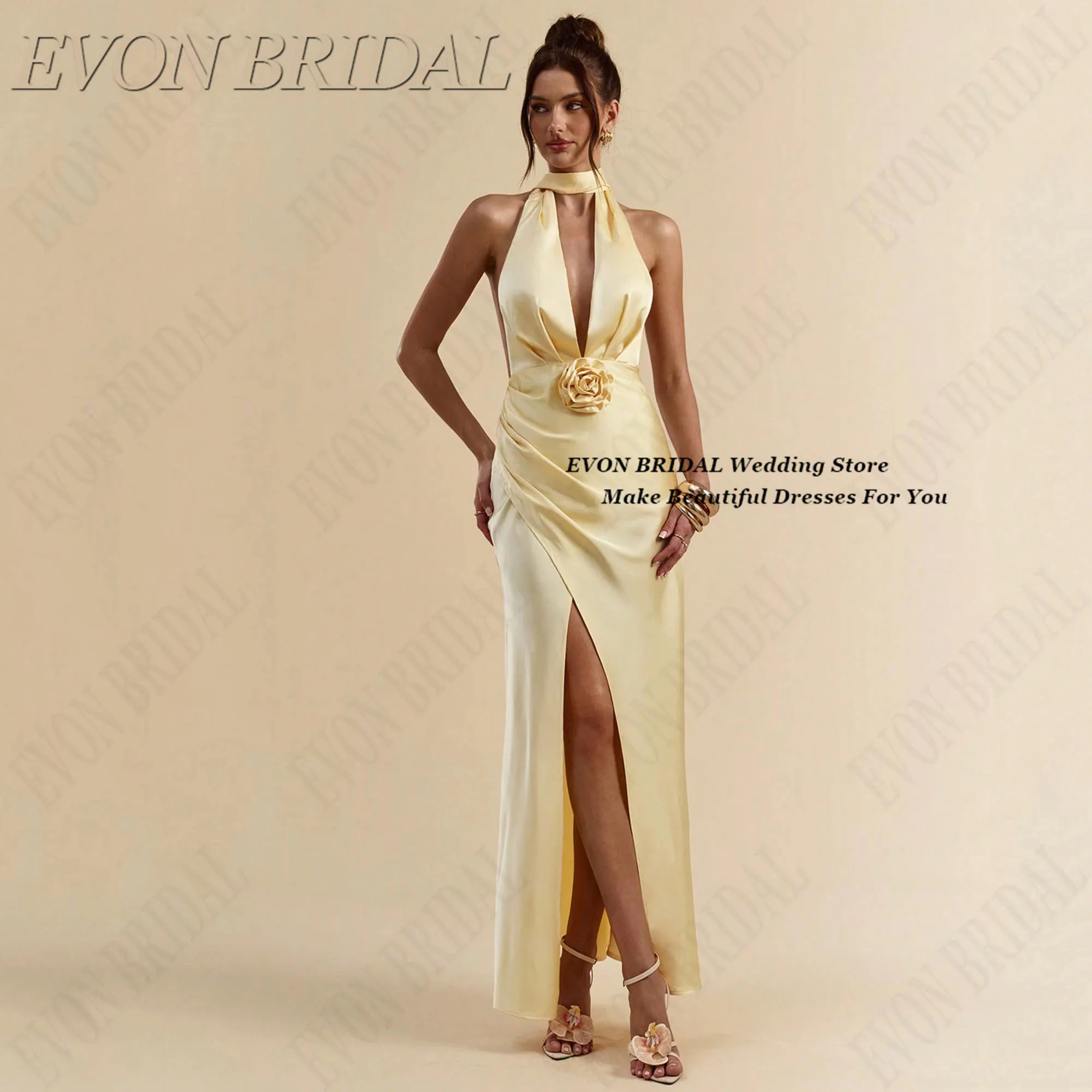 Halter Neck فساتين حفلة موسيقية Backless Evening Dress For Women Slit Formal Occasion Gown EVON BRIDAL Customiz
Halter Neck فساتين حفلة موسيقية Backless Evening Dress For Women Slit Formal Occasion Gown EVON BRIDAL Customiz