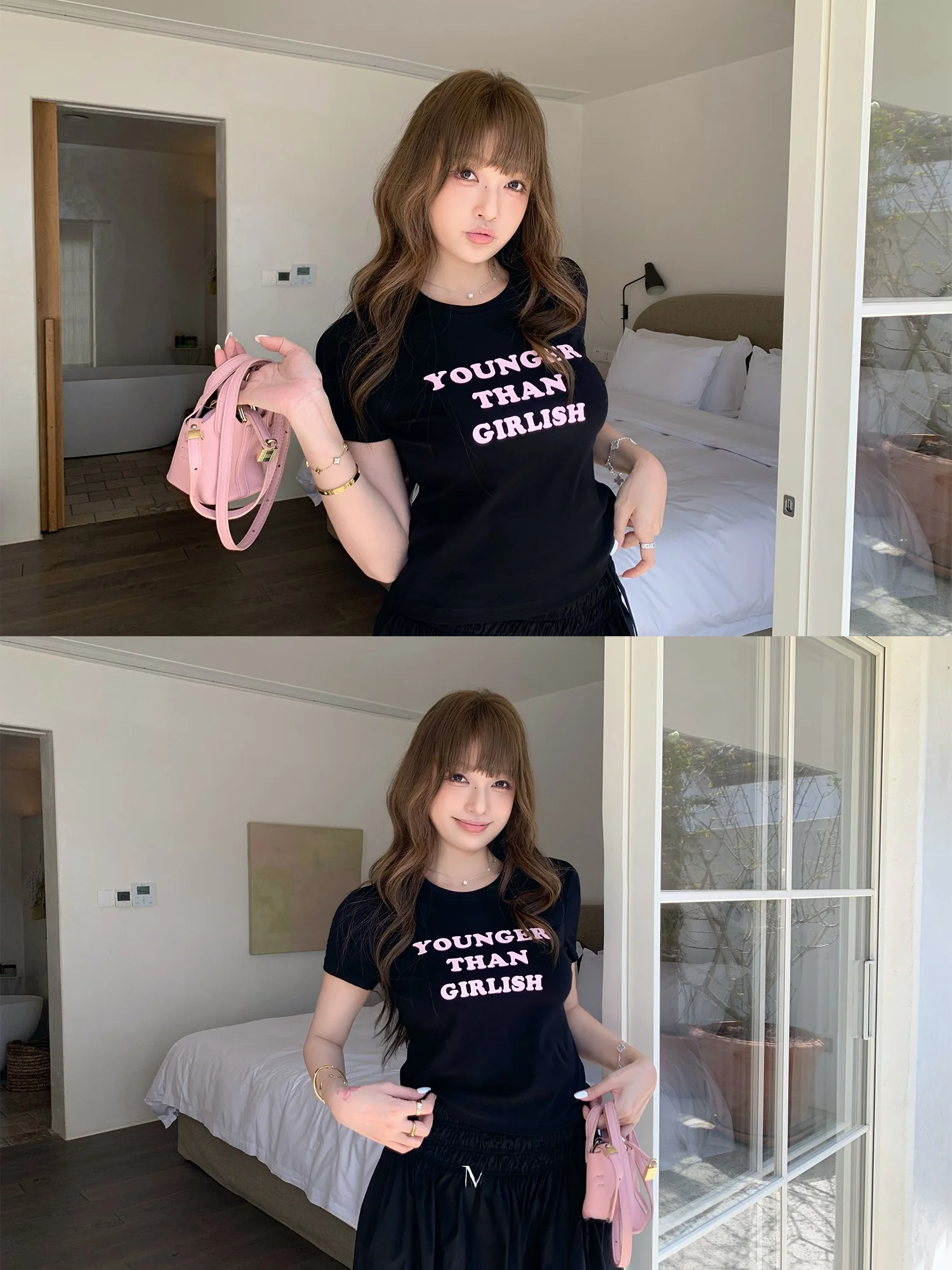 Chen Mi Fan Stylish Focus Design Letter Print Short Sleeve Knitted round Neck T-Shirt Women Slim Fit Casual Cotton Top
Chen Mi Fan Stylish Focus Design Letter Print Short Sleeve Knitted round Neck T-Shirt Women Slim Fit Casual Cotton Top