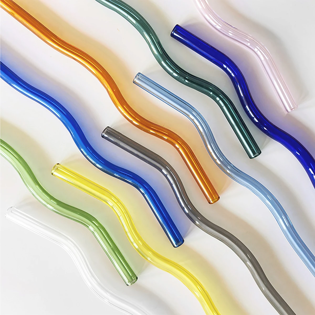 4pcs 200*8mm Glass Straws Wavy Colorful Drinking Straw Set with Brush High Borosilicate Glass Straw Kitchen Party Bar Drinkware
4pcs 200*8mm Glass Straws Wavy Colorful Drinking Straw Set with Brush High Borosilicate Glass Straw Kitchen Party Bar Drinkware