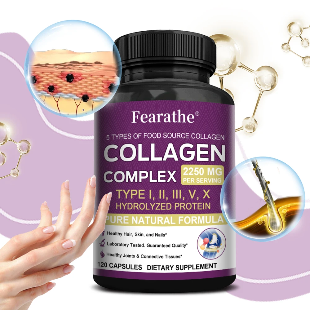 Multi-Collagen Capsules for Men and Women - Hydrolyzed Type I II III V X for Skin, Hair, Nails, Bones, Joints, Nutrition
Multi-Collagen Capsules for Men and Women - Hydrolyzed Type I II III V X for Skin, Hair, Nails, Bones, Joints, Nutrition
