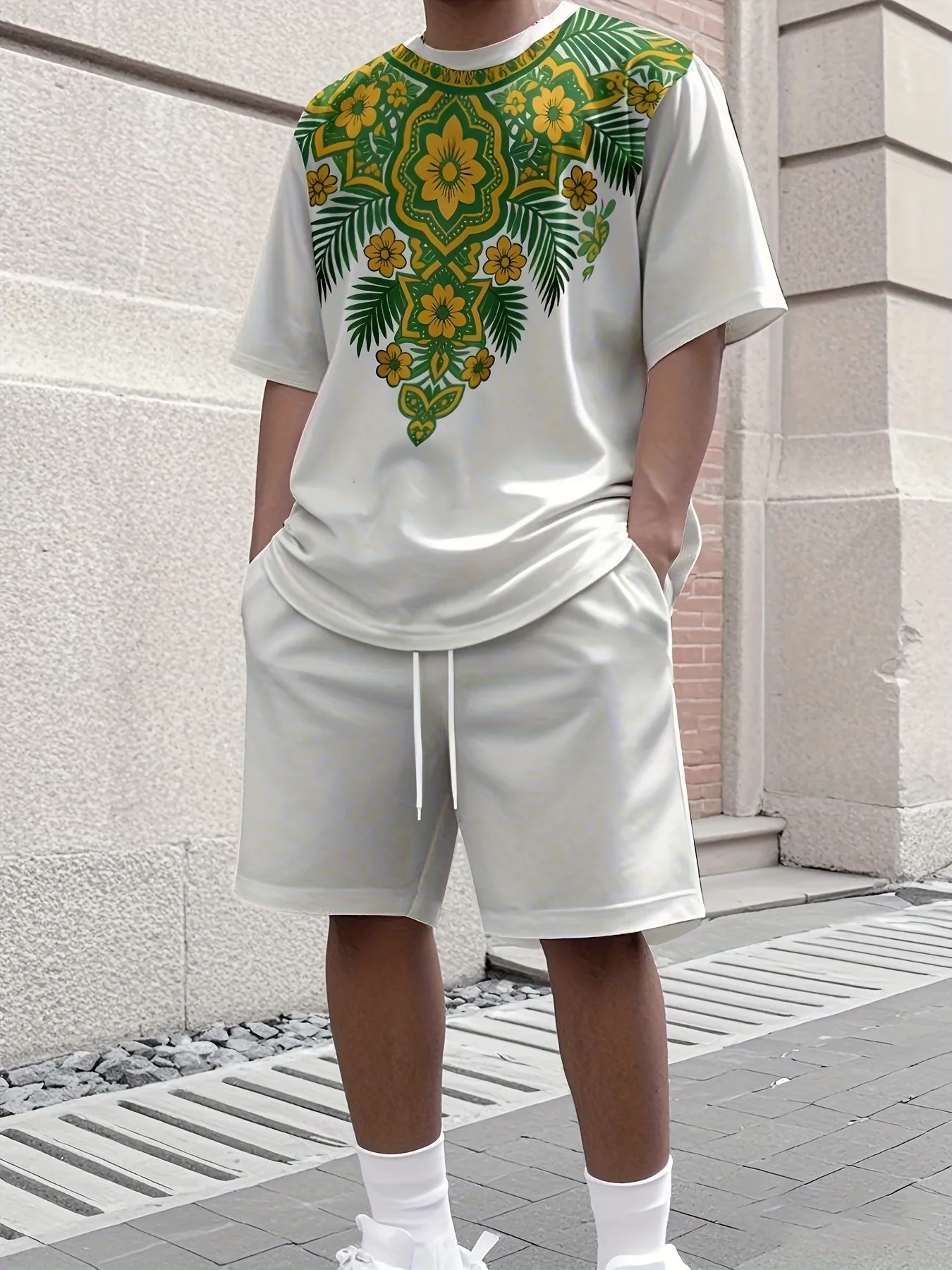 2026 Summer New Men's 3D Ethnic Floral Print T-Shirt & Shorts Set Y2k Oversized Casual Suit Suitable for Daily and Training Wear
2026 Summer New Men's 3D Ethnic Floral Print T-Shirt & Shorts Set Y2k Oversized Casual Suit Suitable for Daily and Training Wear