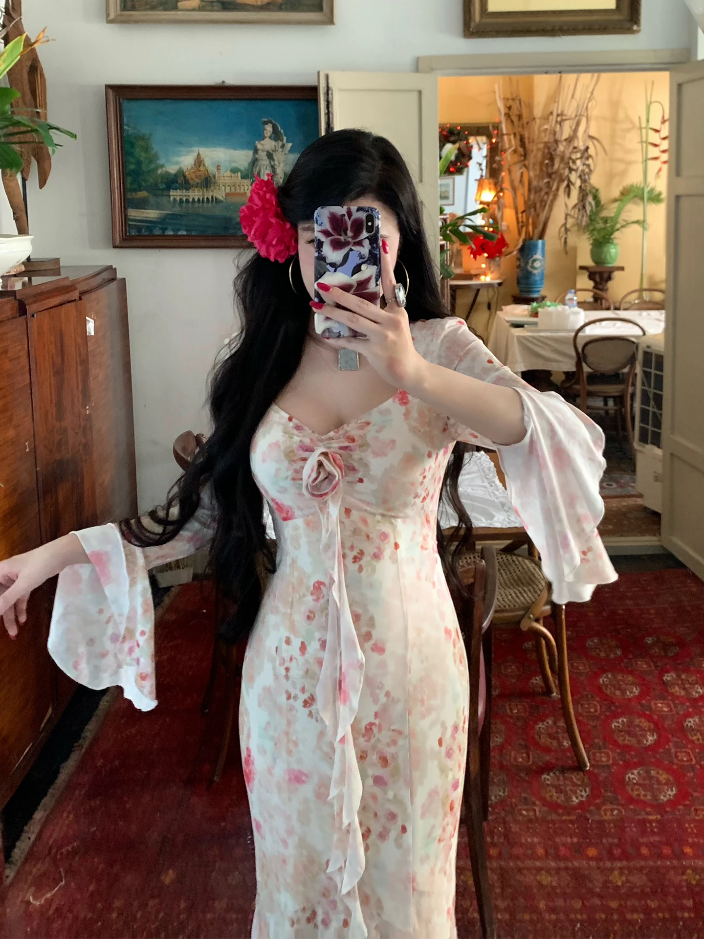 Jia Damao Spring Summer New Elastic Net Printed Women's Waist Cinching Fish Tail Dress Vintage Style Long Sleeve Slim Fit Dai...
Jia Damao Spring Summer New Elastic Net Printed Women's Waist Cinching Fish Tail Dress Vintage Style Long Sleeve Slim Fit Dai...