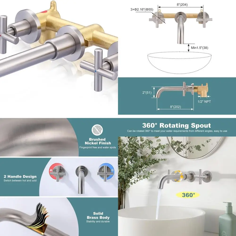 Dual Handle Wall-Mounted Vessel Sink Faucet with Rough-In Valve Included
Dual Handle Wall-Mounted Vessel Sink Faucet with Rough-In Valve Included