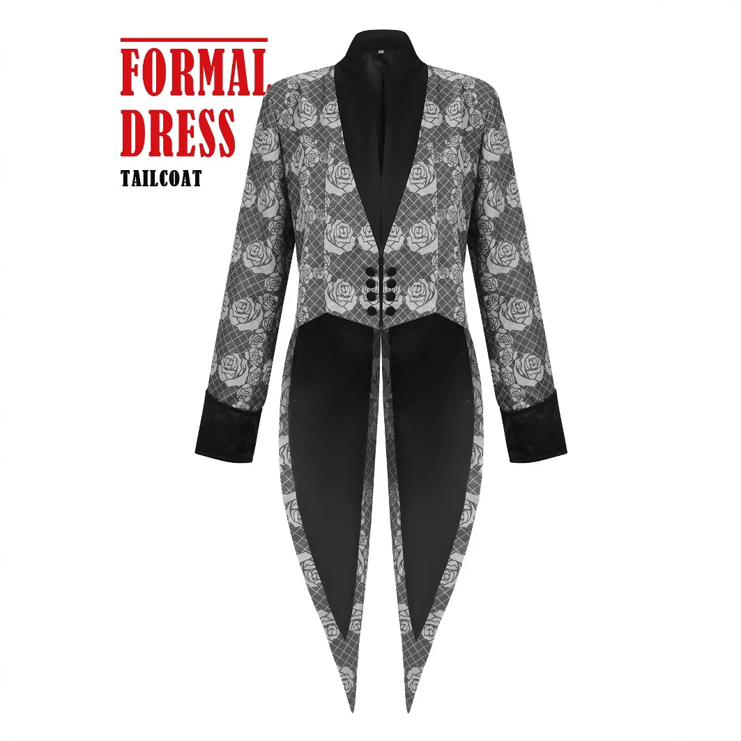 Medieval Men's Gothic Steampunk Tailcoat Jacket Black Woven Brocade Wedding Jacquard Gothic Style Men's Jacket
Medieval Men's Gothic Steampunk Tailcoat Jacket Black Woven Brocade Wedding Jacquard Gothic Style Men's Jacket