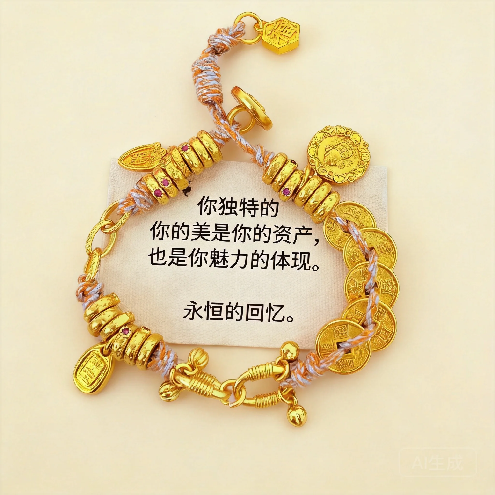 24k Gold Plated Chinese Traditional Lucky Five Emperor Coins Bracelet Handmade Braided Yellow God Of Fortune Bell Blessing Fu
24k Gold Plated Chinese Traditional Lucky Five Emperor Coins Bracelet Handmade Braided Yellow God Of Fortune Bell Blessing Fu