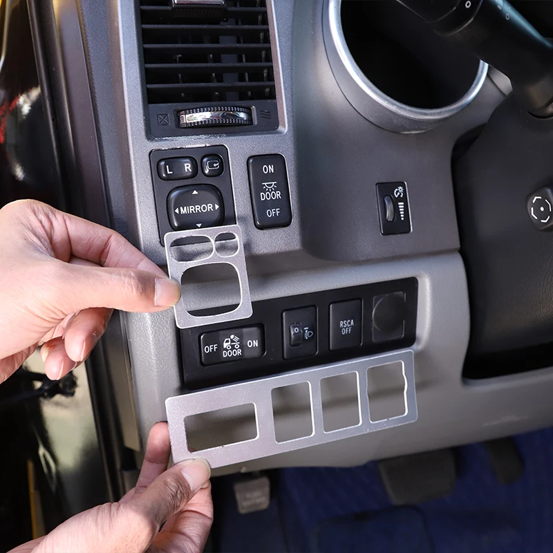 For TOYOTA TUNDRA Pickup 2007-13 Car main driving button decorative frame sticker aluminum alloy Interior Protection Accessories
For TOYOTA TUNDRA Pickup 2007-13 Car main driving button decorative frame sticker aluminum alloy Interior Protection Accessories
